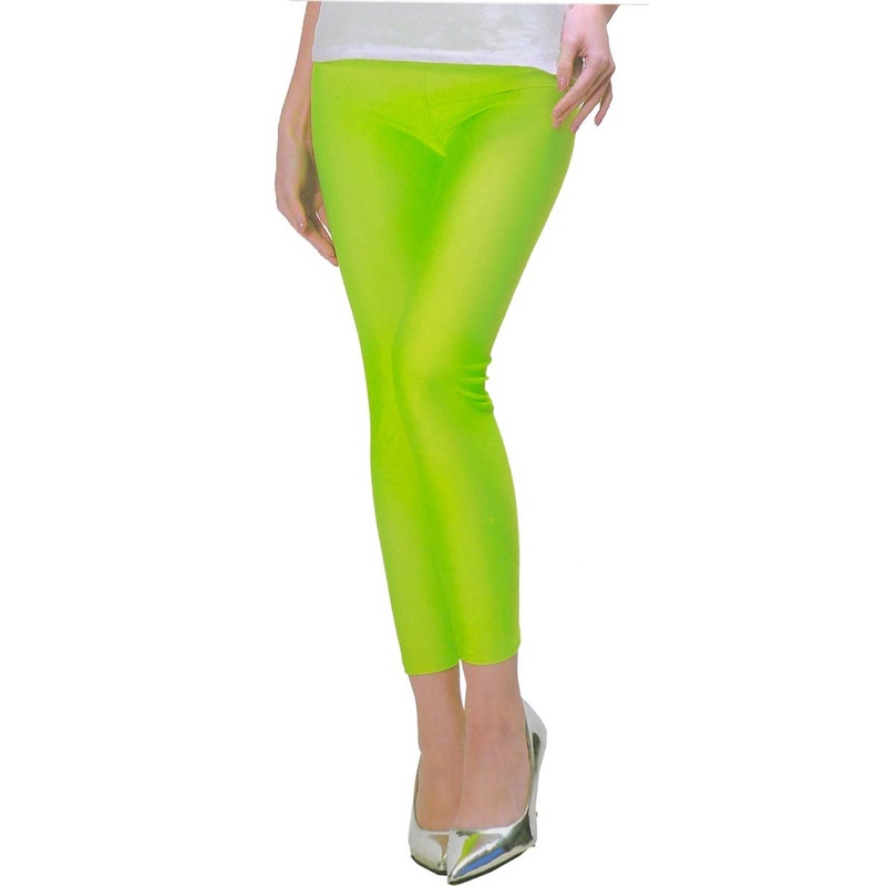 1980s Party Neon Green Womens Costume Leggings One Size
