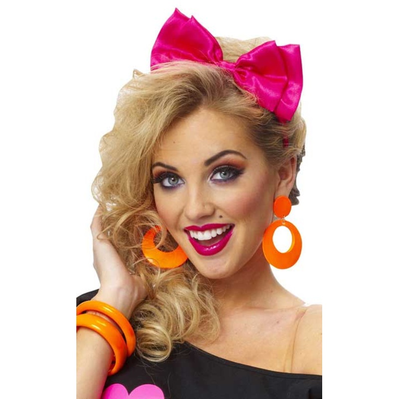 1980s Pink Satin Bow Headband