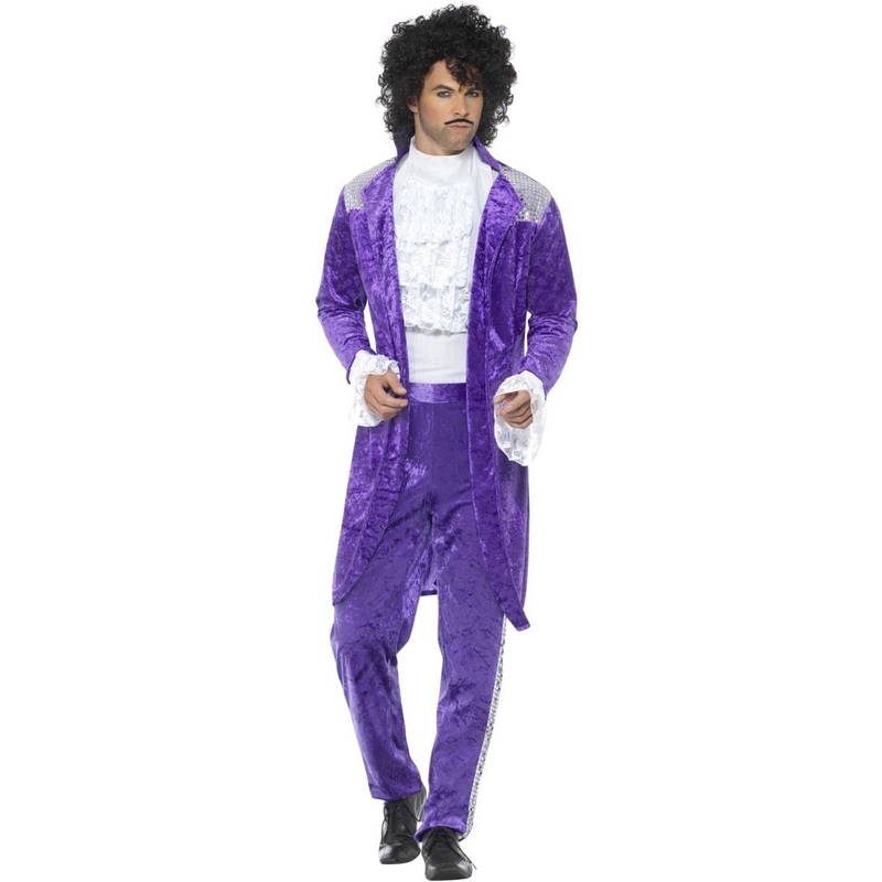 1980s Purple Musician Mens Prince Costume Large