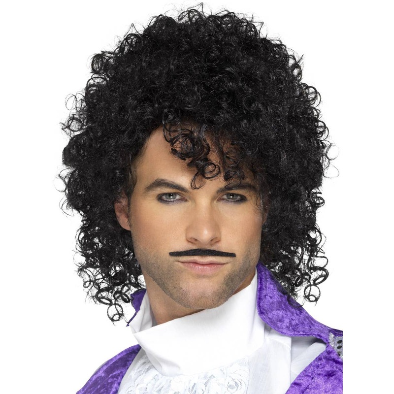 1980s Purple Musician Mens Prince Costume Wig