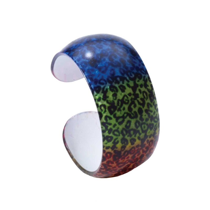 1980s Rainbow Leopard Print Bangle Costume Accessory