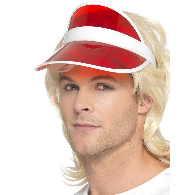1980s Red Poker Visor Mens Costume Hat