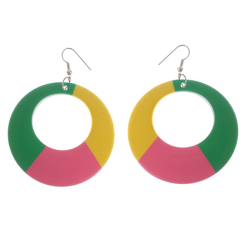 1980s Retro Multi-colour Costume Accessory Earrings