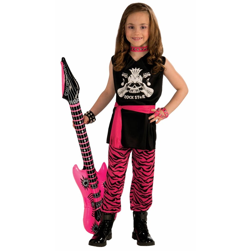 1980s Rock Chick Girls Dress Up Costume Medium