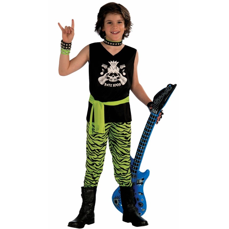 1980s Rock Star Boys Dress Up Costume Small