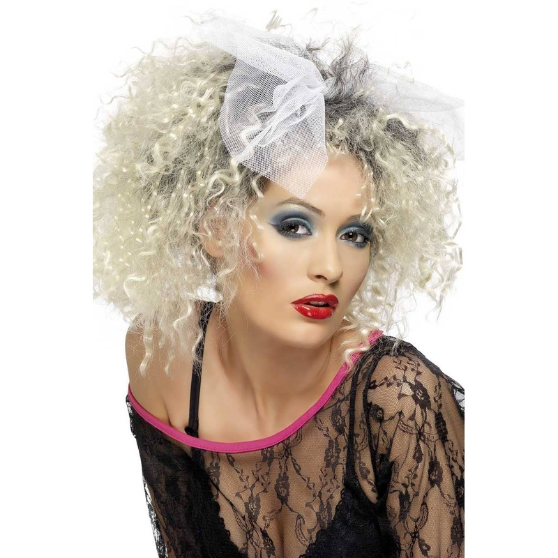 1980s Wild Child Crimped Blonde Costume Wig