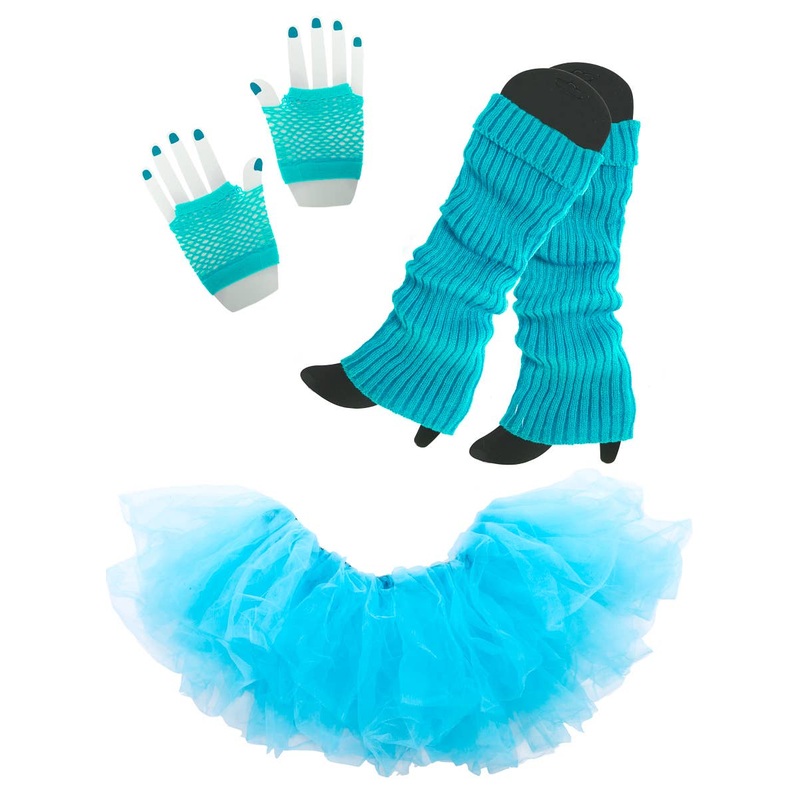 1980s Womens Blue Tutu Costume Accessory Set One Size