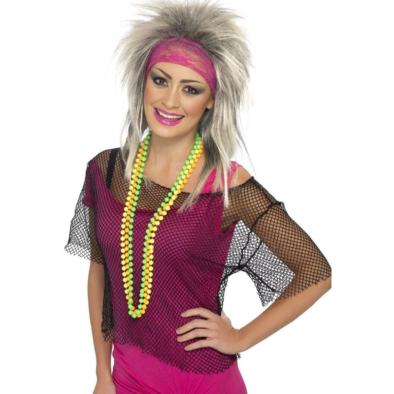 1980s Womens Fishnet Cropped Costume Top One Size