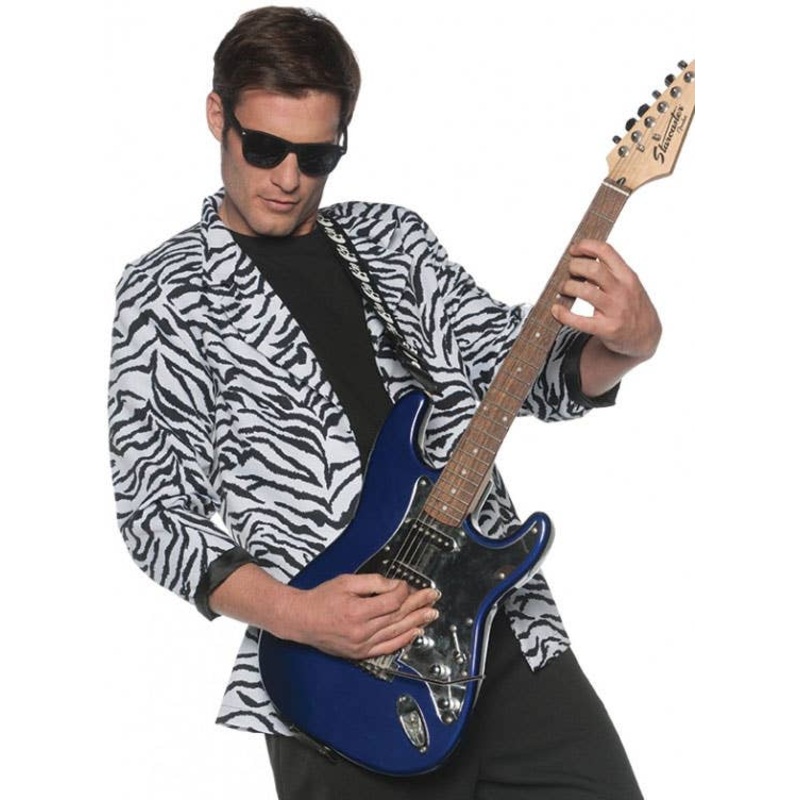 1980s Zebra Print Plus Size Mens Costume Jacket XXLarge