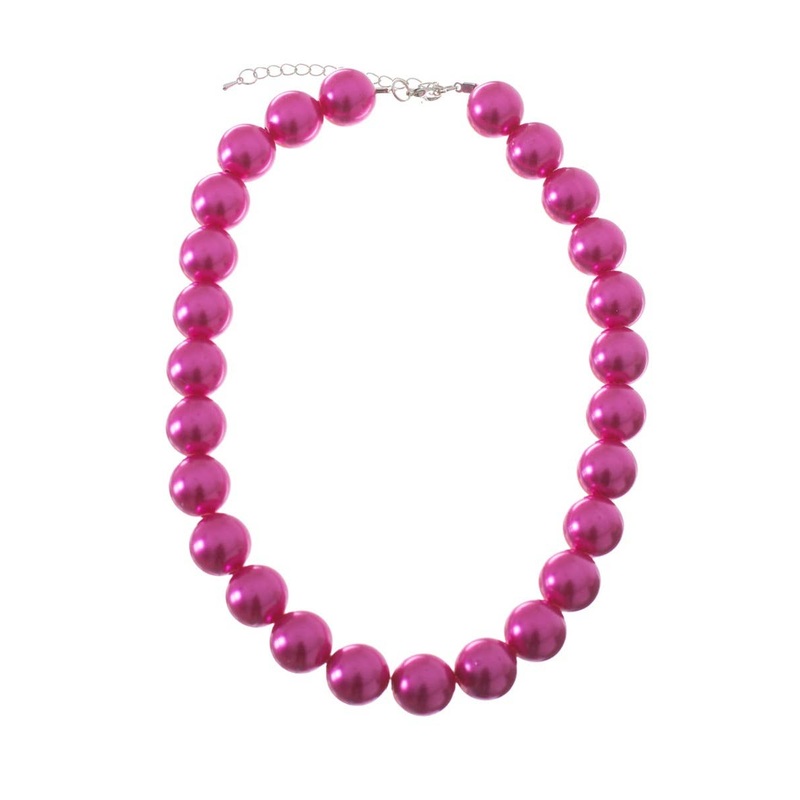 1920s Jumbo Pink Faux Pearls Costume Necklace Accessory