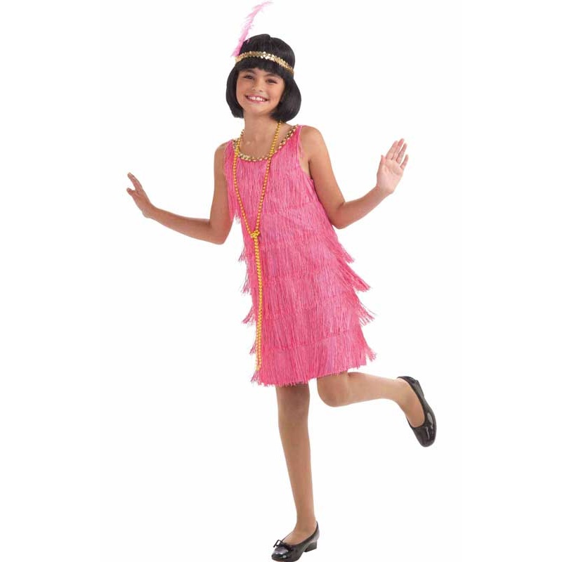 1920s Pink Flapper Girls Costume Medium