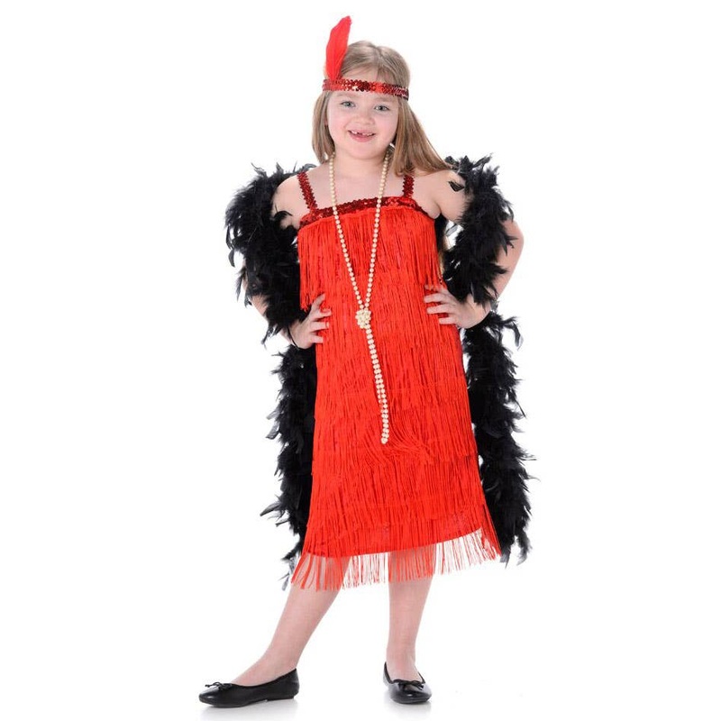 1920s Red Flapper Girls Gatsby Costume Large