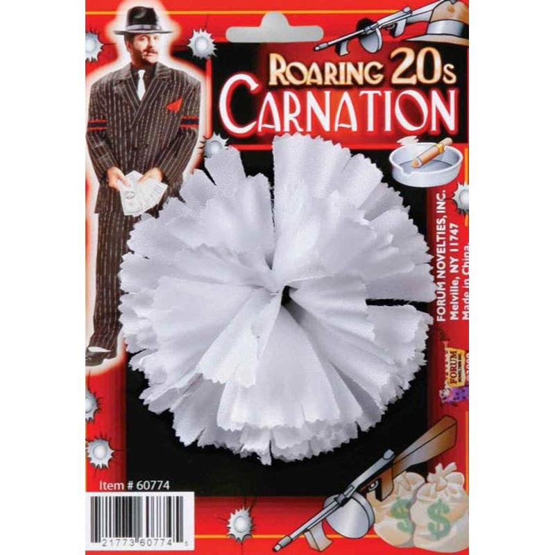 1920s White Carnation Gangster Costume Accessory