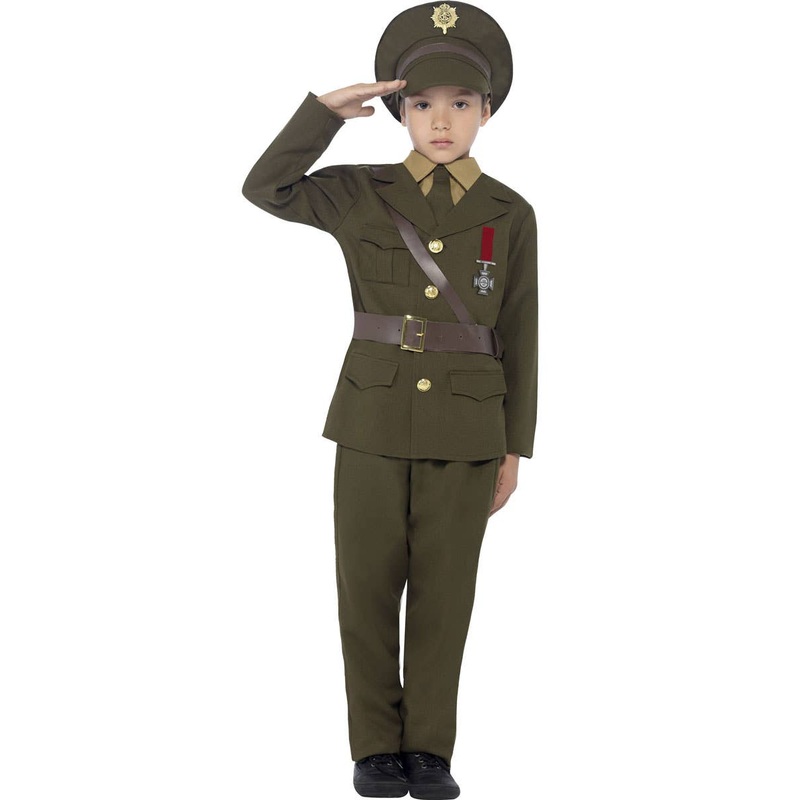 1940s Army Officer Boys Fancy Dress Costume Large