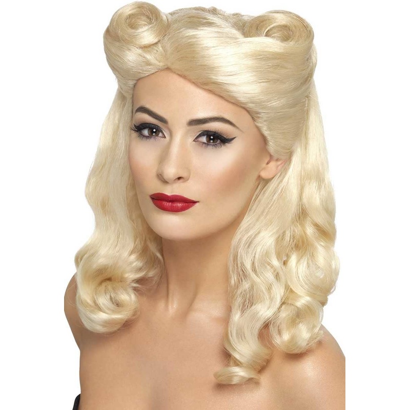 1940s Pin Up Chick Blonde Costume Wig