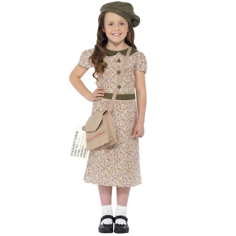 1940s Wartime Evacuee Girls Costume Large
