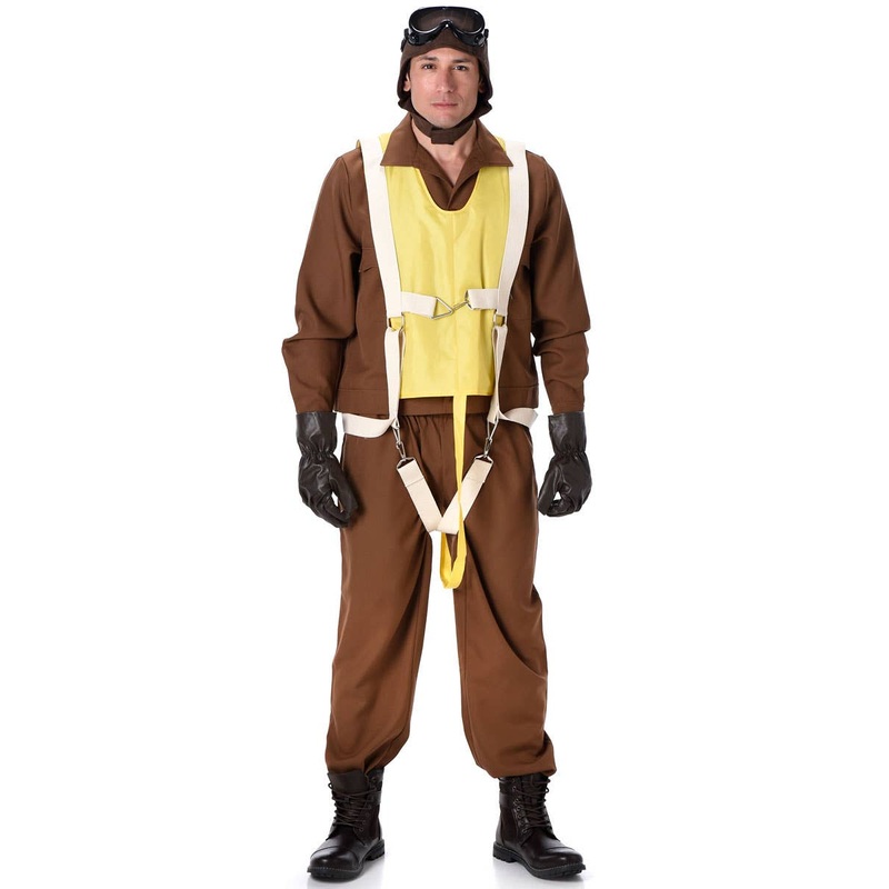 1940s WWII Bomber Pilot Mens Air Force Costume Large