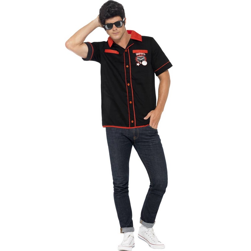 1950s Bowling Shirt Mens Costume Large