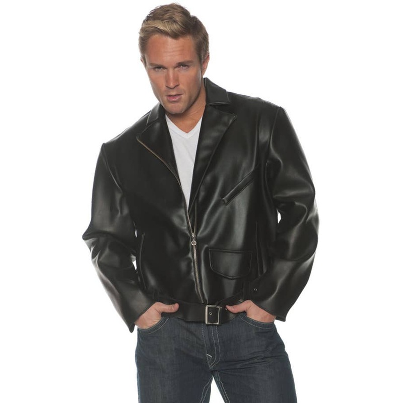 1950s Greaser Mens Plus Size Black Costume Jacket XXLarge