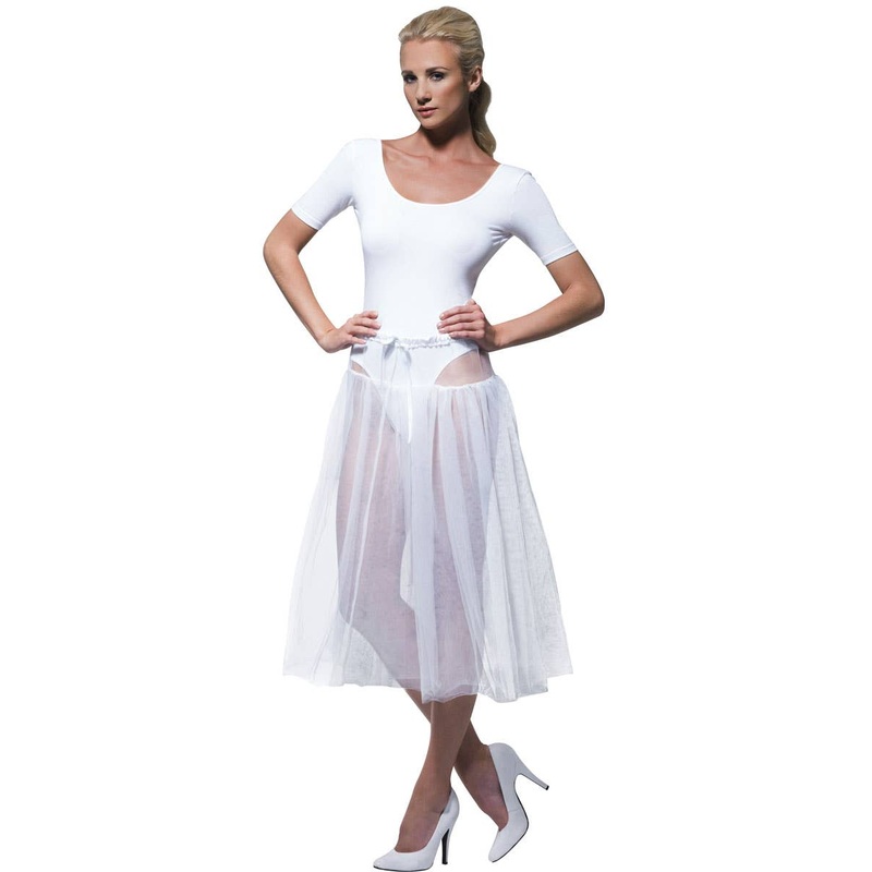 1950s Long White Tulle Costume Petticoat One Size