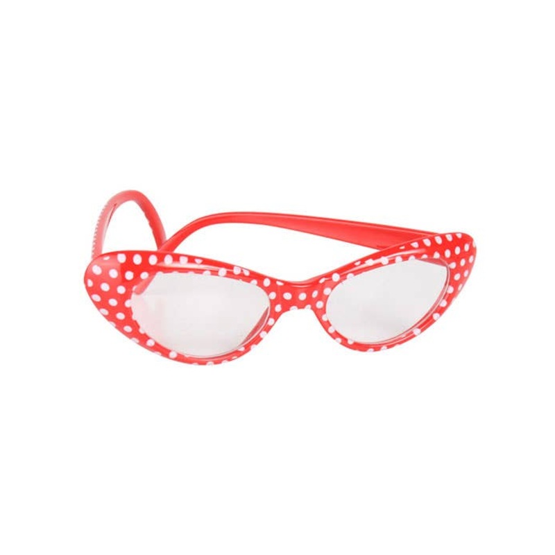 1950s Polka Dot Red Costume Glasses
