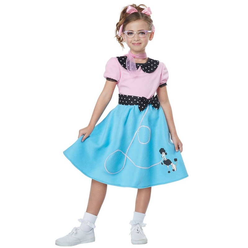 1950s Sock Hop Girls Fancy Dress Costume XSmall