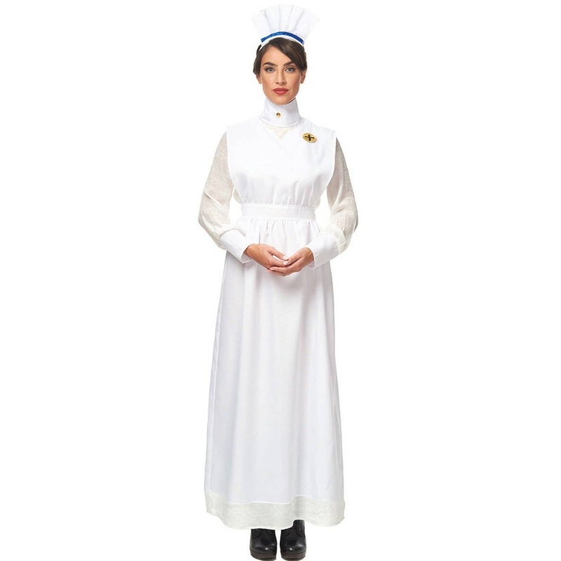 1800s Vintage Nurse Womens Fancy Dress Costume Large