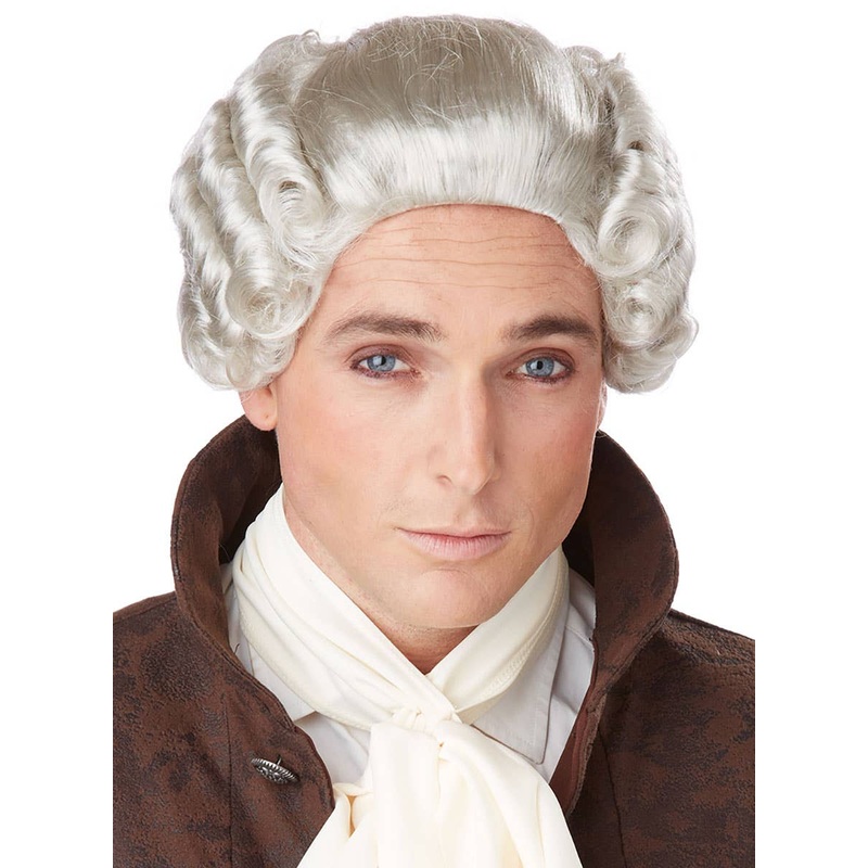 18th Century Peruke Mens White Costume Wig