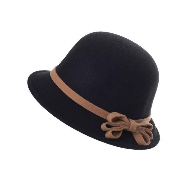 1920s Black Cloche Womens Costume Hat