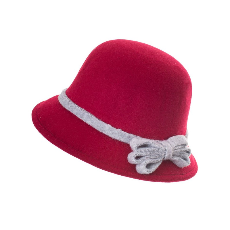 1920s Burgundy Cloche Womens Costume Hat