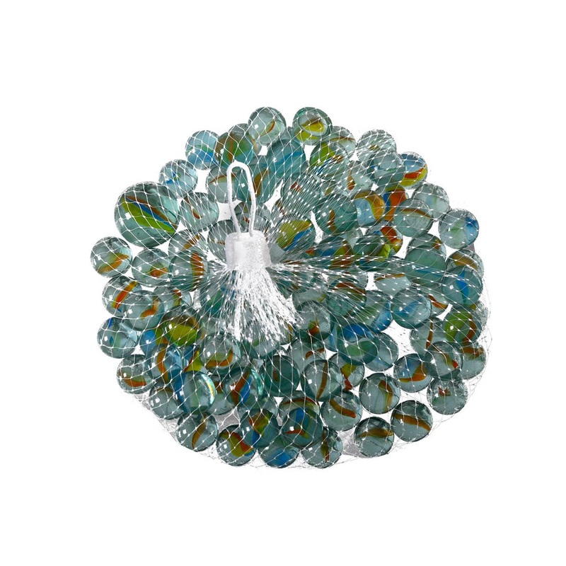 Bag of 100 Glass Marbles with Rainbow Swirls