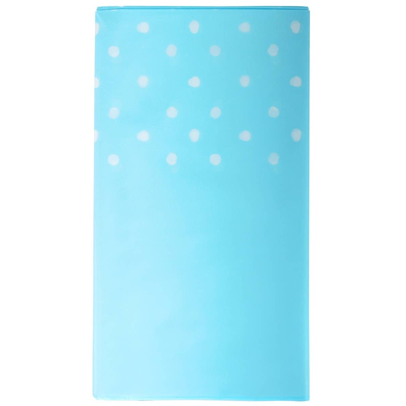 Blue and White Polka Dot 175cm x 274cm Plastic Table Cover