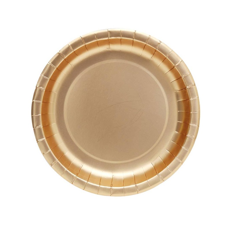 Champagne Gold 12 Pack 23cm Round Paper Plates