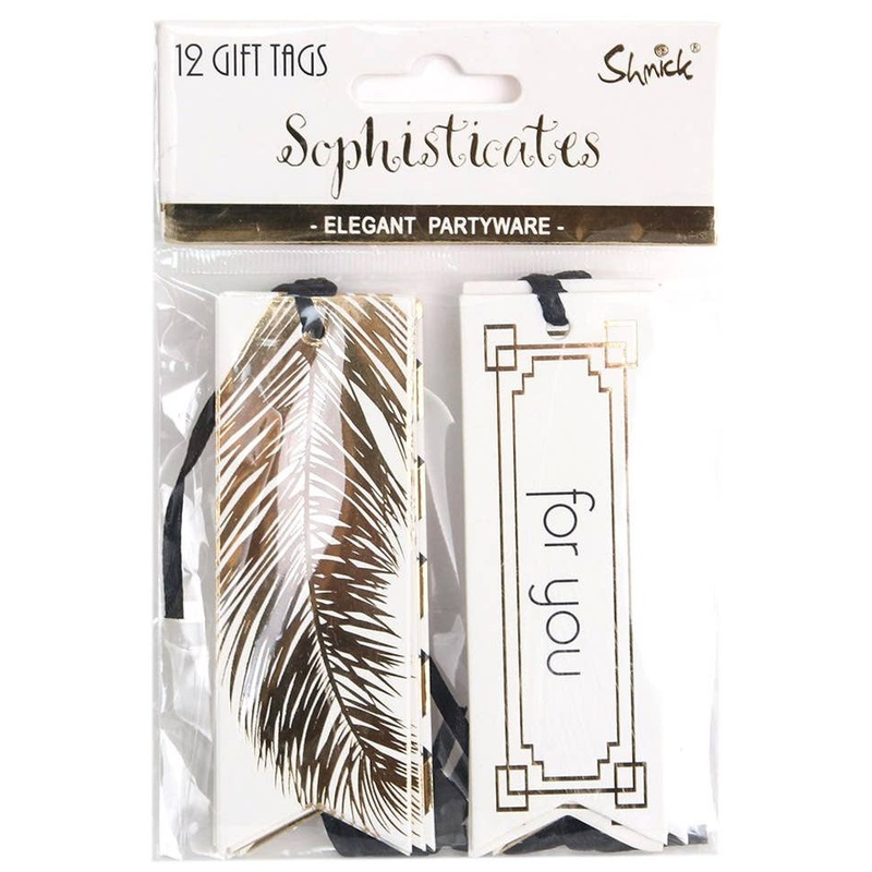 Gold and White 12 Pack Gift Tags
