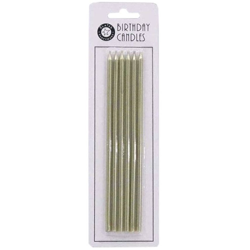 Metallic Gold 15cm 6 Pack Birthday Candles