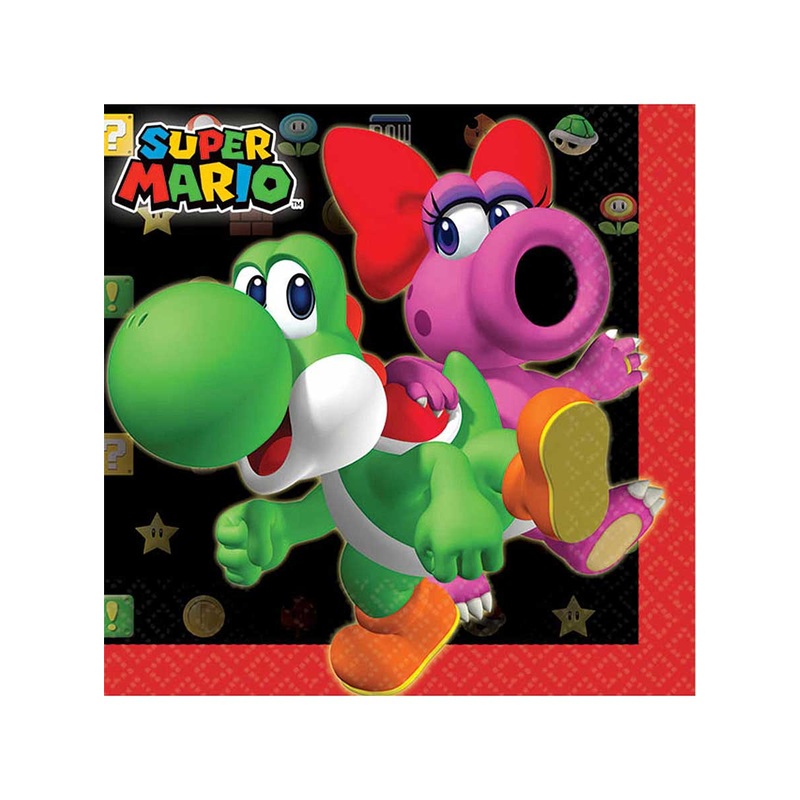 Super Mario Brothers 16 Pack Beverage Napkins