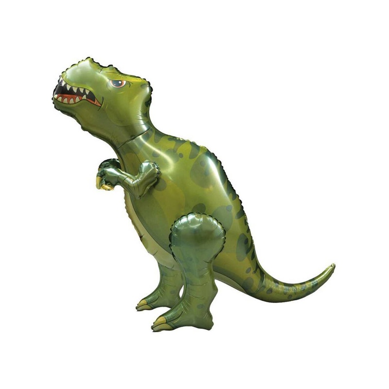 T-Rex Green Dinosaur Standing 83cm Tall Air Fill Balloon