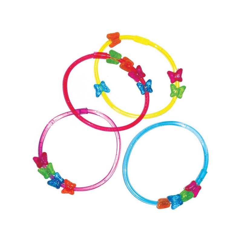 Butterfly Charm Bracelets 4 Pack Party Favours