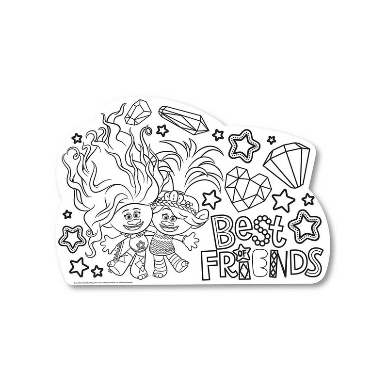 Trolls 3 Band Together 8 Pack Colour In Party Place Mats