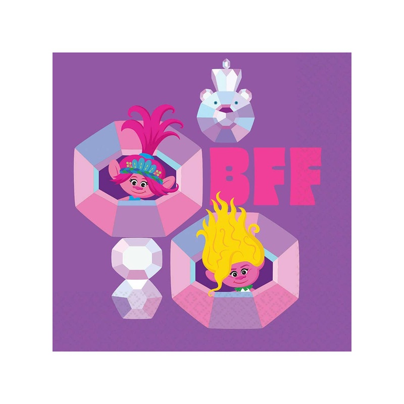 Trolls 3 Band Together BFF 16 Pack Lunch Napkins