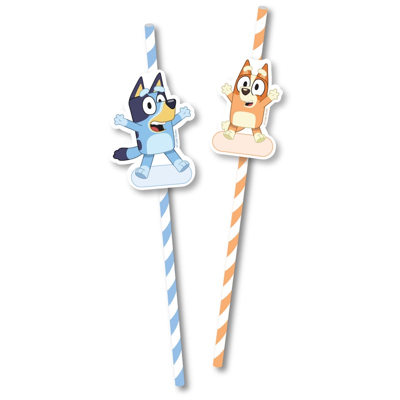 Bluey and Bingo 8 Pack of Paper Straws