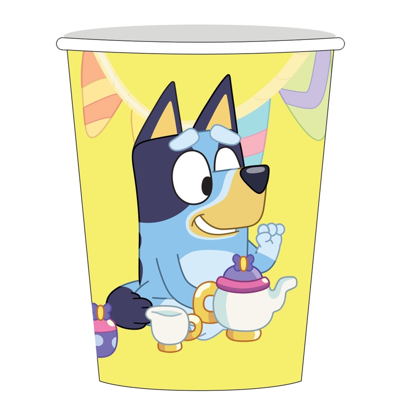 Bluey Birthday 8 Pack 266ml Paper Party Cups
