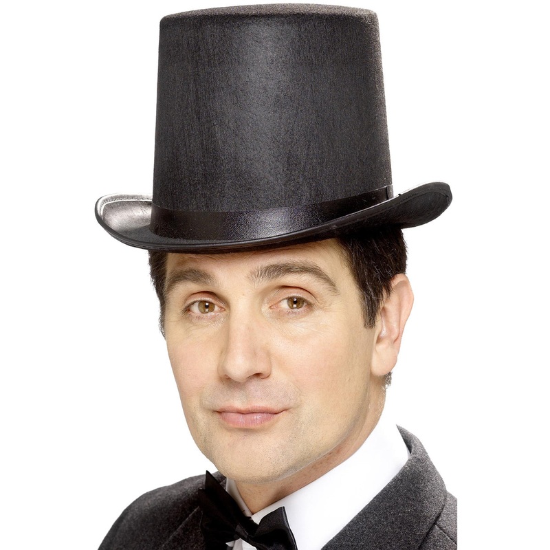 Classic Mens Black Stovepipe Top Hat