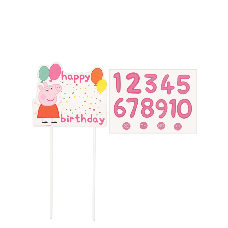 Customizable Peppa Pig 26cm Birthday Cake Topper
