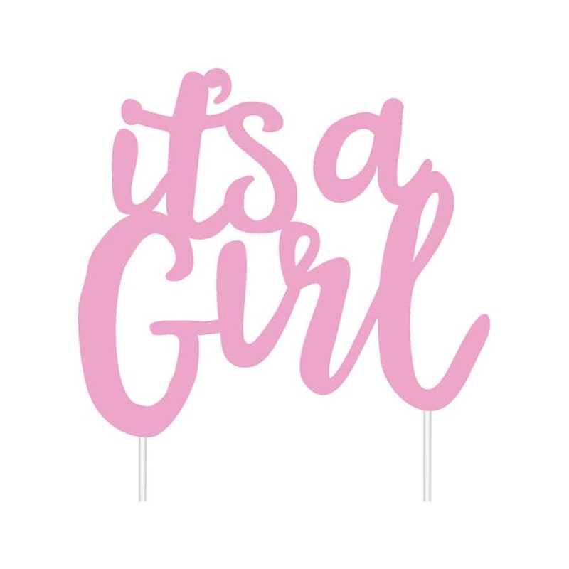 It’s A Girl Pink Baby Shower Cake Topper