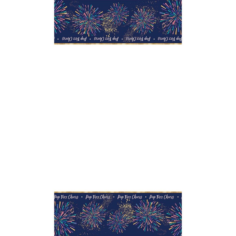 Pop Fizz Cheers New Year Fireworks Plastic Table Cover