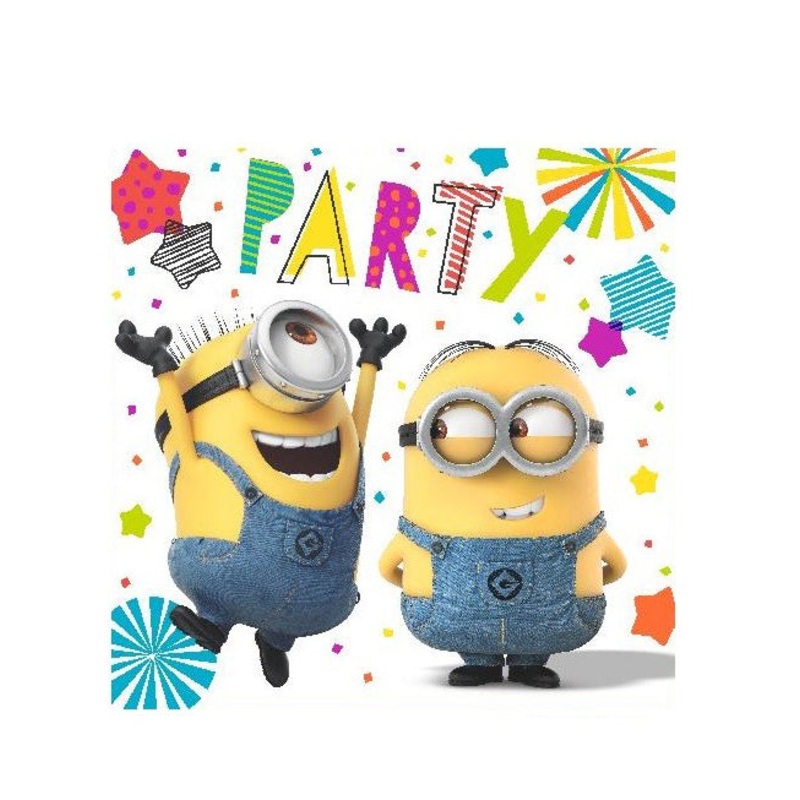 Square 16 Pack of 33cm Despicable Me Minion Napkins