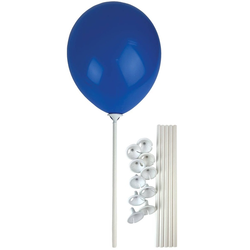 10 Pack White Balloon Sticks with Cups