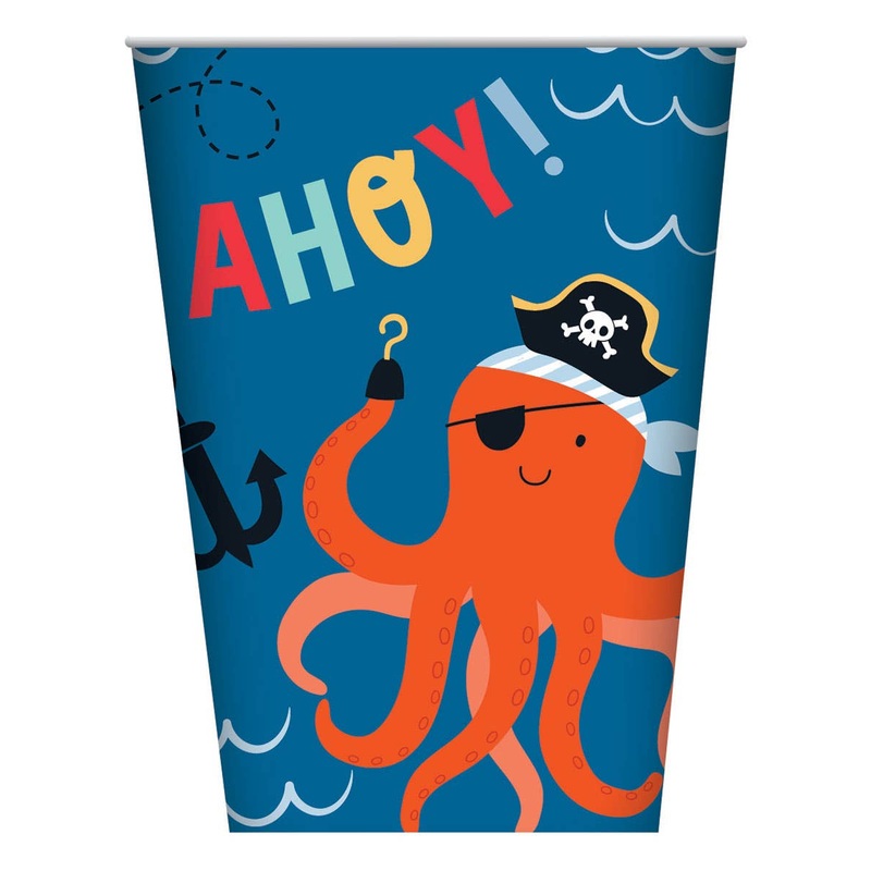 Ahoy Pirate 8 Pack Paper Party Cups