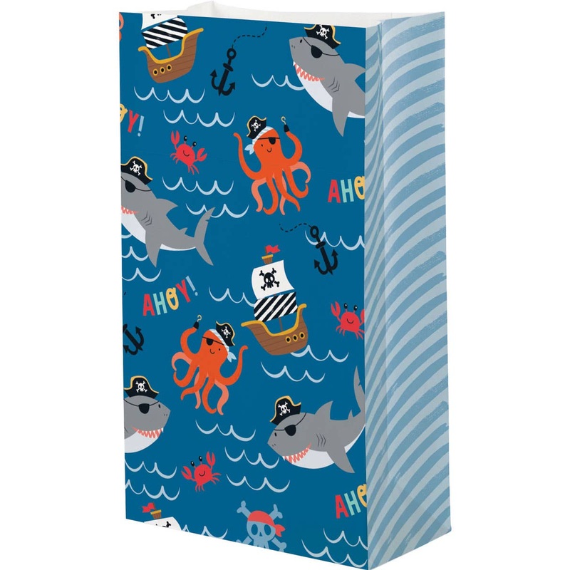 Ahoy Pirate 8 Pack Paper Party Favour Bags
